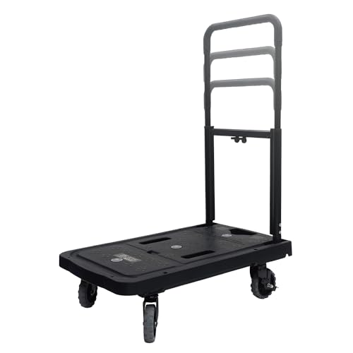 Carretilla de mano ajustable con 4 ruedas y freno