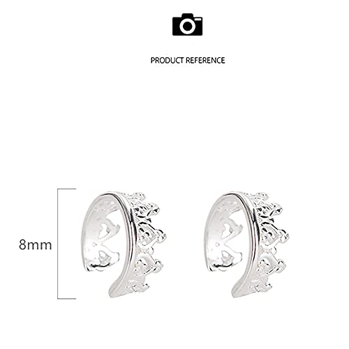 Tiny Princess Crown Cartilage Ear Cuffs Small Hoop Earrings Dainty Sterling Silver Helix Non Pierced Clip On Adjustable Huggie Hoop Cuff Wrap Earrings For Women Little Girls Daughter Christmas Thanksgiving Gifts #TOP6