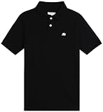 AEROPOSTALE Boys Polo Shirt - Soft Cotton Stretch Classic Fit Athletic Short Sleeve Collared Golf Polo Shirt for Boys, Size 10-12, Black