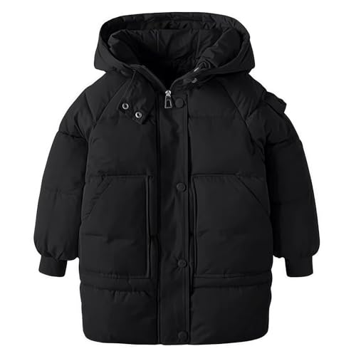 Girls Winter Coat Fleece Thermal Zip Up Hooded Heavyweight Kids Puffer Jacket Long Snow Waterproof Windproof Outwear
