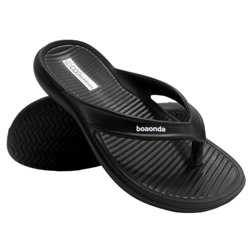 CHINELO FEMININO BOAONDA MOBI 2225 ORTOPÉDICO SUPER LEVE Cor:Preto;Tamanho:37