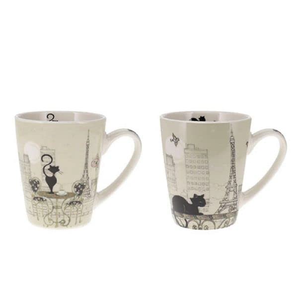 Set De 2 Mini Tasses Paris Tour Eiffel - Porcelaine Fine, Hauteur 7,5 Cm, Motif 'Je T'adore'