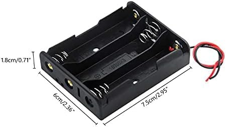 Image of QBM 18650 Battery Case Holder with Lead Wire Bundle 3.7V DIY Battery Storage Box in Series (Pack of 2) (3 Cell Holder) Multicolor