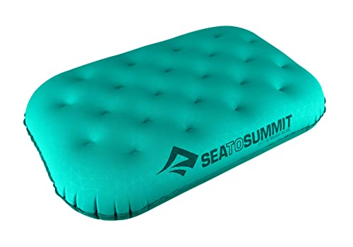 Sea to Summit - Aeros Ultralight Deluxe Reisekissen XL - Leicht zum Aufblasen - rutschfest - Ultra-SIL Reißverschluss-Tasche - Camping & Fahrradtouren - 56 x 36 x 14cm - Sea Foam Green - 130g
