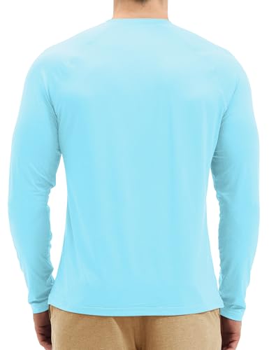 Mens UV Sun Protection Long Sleeve Shirts Rash Guard for Outdoor Fishing Hiking Swimming UPF 50+2