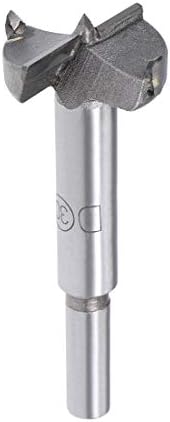 sourcing map Forstner Drill Bits 30mm, Tungsten Carbide Wood Hole Saw Auger Opener Woodworking Hinge Hole Drilling Boring Bit Cutter Gray with 8mm Round Shank