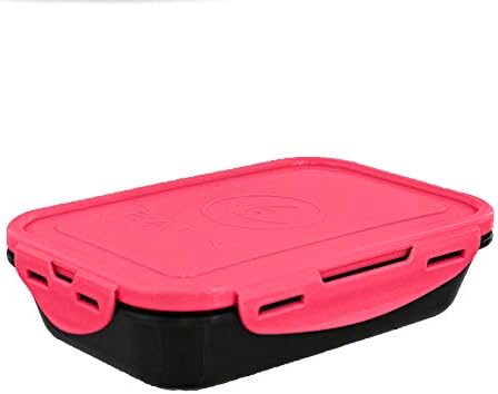 6 Pack Fitness Sure Seal Meal Prep Containers Set of 3 24oz (Black/Neon Pink)