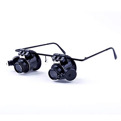 Leichte Lesebrille Mit Stirnband, Lupe, Vergrößerungsglas Mit Led-Leuchten, 20-Fach Beleuchtete Lupe, Uhrenreparaturlampe