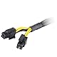 Akasa 4 Pin auf 8 Pin ATX PSU, Power Supply Adapter Kabel, 12v Netzteil Adapterkabel, 15 cm Mainboard Stromkabel Verlängerung mit Schwarze Kabelmuffe, schwarz und gelb, AK-CBPW10-15BK