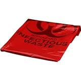 Berry Plastics Hospi-Tuff Infectious Waste Biohazard Red and Black Super Heavy LLDPE Trash Can...