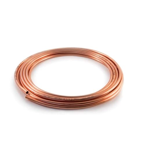 Tubo de cobre en espiral de microorificio flexible para instalaciones de agua, gas, fontanería y bricolaje (6 mm, 3 metros)
