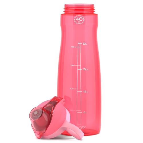 Image of Pogo BPA-Free Plastic Water Bottle with Chug Lid, Pink, 40 oz.