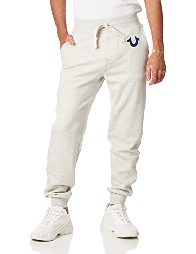 True Religion Herren-Jogginghose mit klassischem Logo, Haferflocken, Groß
