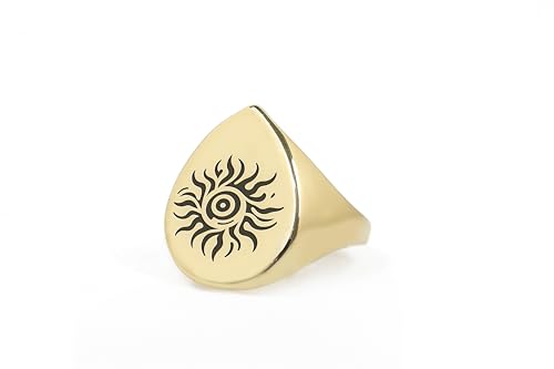 Bague Soleil et Cosmique en Or contre les allergies et bijoux ternes