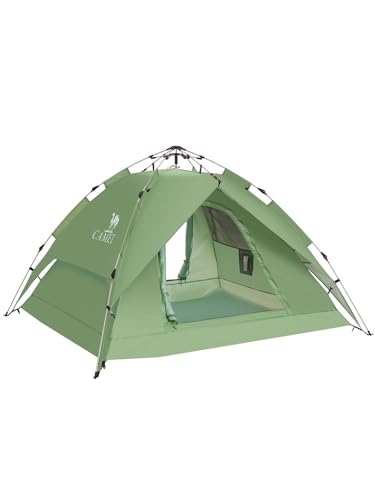 CAMEL CROWN Instant Tent for 3-4 Person, Waterproof & Sun Protection Family Camping Tent, Sets Up in 30 Seconds, Lightweight with Carry Bag for Hiking, Car Camping, Backyard
