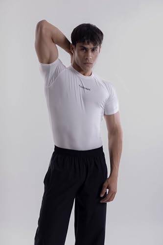 Image of COITONIC Men's Half Sleeve Compression T-Shirt - Athletic Base Layer for Gym, Sports & Fitness Training