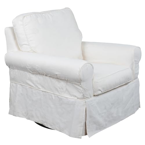 Sillón deslizante giratorio algodón blanco