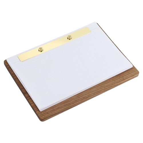 Porte-bloc en noyer véritable au format paysage horizontal pour bureau
