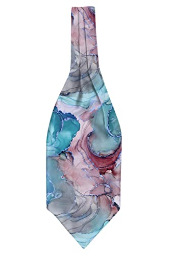 Image of BLACKSMITH Jacquard Microfiber Neckwear Ascot and Matching Pocket Square Set for Men