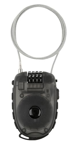 Produktfoto von M-Wave 230051 Lock'n'Roll Kabelschloss, Fahrradschloss, Vorhängeschloss, 90cm Stahlseil, Universelles…