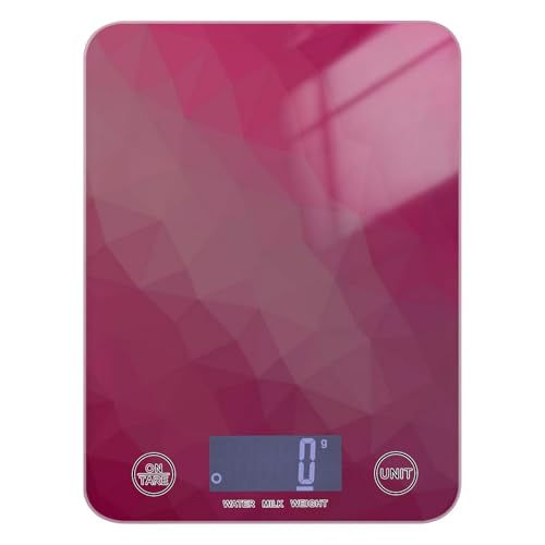 Bilancia digitale per dieta sfumata rosa per alimenti 5 kg/5 g, piccola bilancia digitale da cucina con 4 unità per (utente) (utente) (utente) báscula para pesar Personas