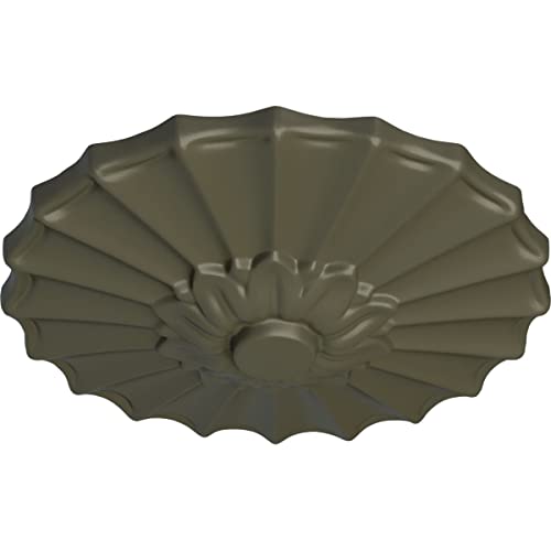 Image of Ekena Millwork CM09SHWHF 9 inchOD X 1 3 /8 inchP Shakuras Ceiling Medallion Fits Canopies Up to 1 3 /8 inch, Witch Hazel