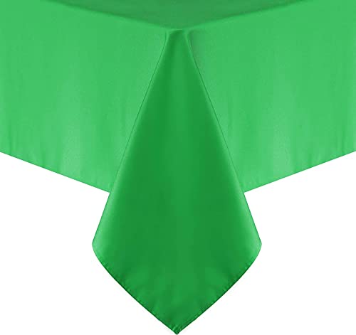 Image of Obstal 210GSM Rectangle Green Table Cloth, Christmas Decorations Waterproof Tablecloth, Table Cover Protector for Holiday Party Use (Green,52 x 70 Inch)