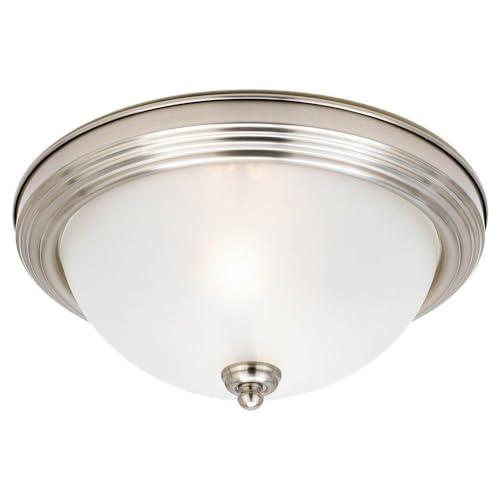 Sea Gull Lighting-Two Light Flush Mount in Transitional Style-13.25 Inch Wide by 6.25 Inch high-Brushed Nickel Finish-in by Generation Lighting - Used condition - US$47.98