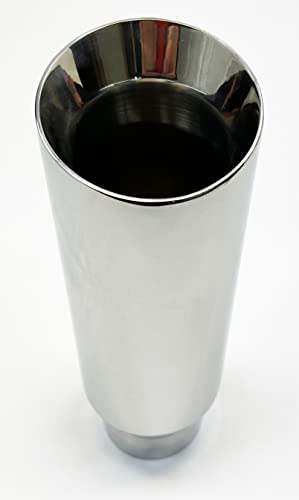 4.00" Diameter X 12.00" Long 3.00" Inlet Double Wall Angle Wdw40012-300-Ss Polished Stainless Steel Wesdon Exhaust Tip #TOP7