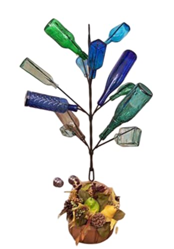 Hopfrog Market Classic Hanging Southern 12 Bottle Tree ~ Porch or Garden ~ Wine Bottle ~ Yard and Garden Decor.