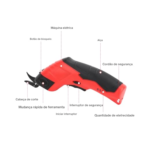 Tesoura Elétrica de Precisão Recarregável USB Portátil Cortes Perfeitos e Sem Esforço Ideal para Tec