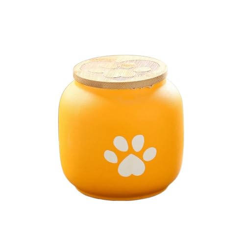 セラミックペット灰収納ボックス 180/500ml かわいい火葬骨壷 犬猫灰用 複数色(-Yellow-500ml)