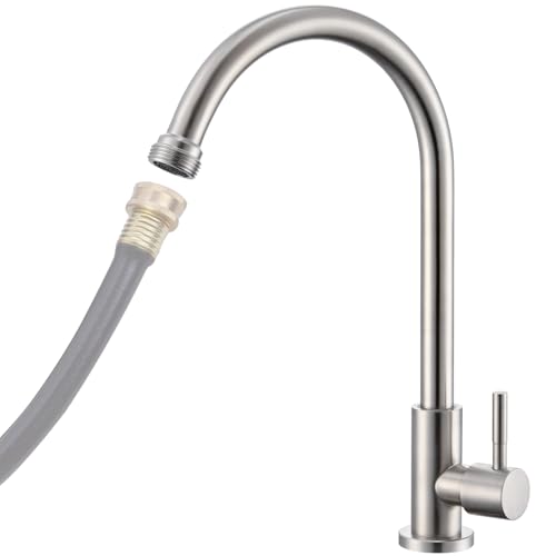 KroBer Cold Water Faucet Only – Brushed Nickel Stainless