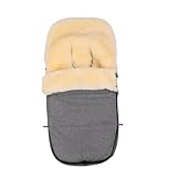 Merauno® Baby Lammfellfußsack Kinderwagen Fellsack Kuscheliger Buggy Kinderwagen-Fußsack Wind-und...