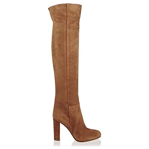 Comfortable Women Boots Ladies Party High Heels Over The Knee Boots Thigh High Boots Formal Dressy High Heel,Coffee,8