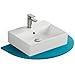 Produktbild Aqua Bagno Handwaschbecken 50 cm Keramik Weiß, Hängewaschbecken rechteckig für Wandmontage, Aufsatzwaschbecken mit Hahnloch und Überlauf, platzsparender Waschtisch fürs Gäste-WC
