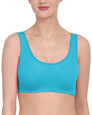 ok interprices Girls/Women's Cotton Stretchable Non-Padded and Wire Free Air Sports Bra (Free Size) Light Blue-picture-23