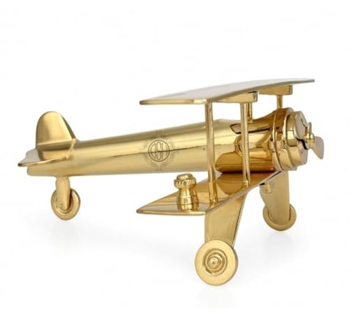 Image of DSH CRAFTING YOUR CURIOSITY Brass Jet Plane Vintage Aeroplane Table Top Decorative Showpiece Miniature Statue Home Interior Decor Item Gift (X-Large)
