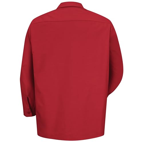 Image of Red Kap Men's Long Sleeve Industrial Work Shirt | Moisture Wicking Button Up, Wrinkle Resistance Fights Fading & Stains