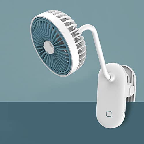 Ventilateur rechargeable bleu portatif idéal comme ventilateur portable à clip