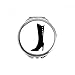 Simple Graphics Black High Boots Outline Hand Compact Mirror Round Portable Pocket Glass