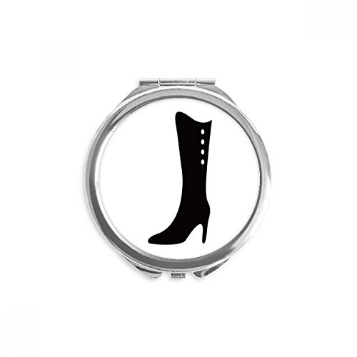Espejo de bolsillo portátil para un maquillaje impecable con diseño minimalista de botas altas