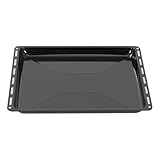 ICQN Backblech 422 × 375 × 30 mm, Kompatibel mit Electrolux, AEG, IKEA, Zanussi & Juno, Emaillierte Fettpfanne für Backofen & Herd, Schwarz