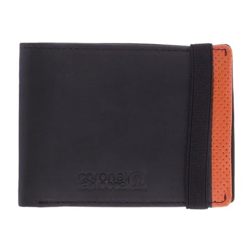 Coronel Tapiocca Cartera Aitor Negra para Hombre/Adolescente con Compartimento para Billetes, Bolsillo, Ranuras para Tarjetas y departamentos Interiores, Negro