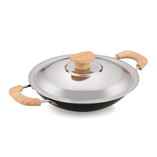 See full amazon price history chart for Bergner Bellini Plus Aura 5-Layer Non-Stick 20 cm Appachetty with Stainless Steel Lid, Wooden Finish Soft Touch Handle, Even Heat Distribution, PFOA Free, Gas Stove Compatible - Black Bergner Bellini Plus Aura 5-Layer Non-Stick 20 cm Appachetty with Stainless Steel Lid, Wooden Finish Soft Touch Handle, Even Heat Distribution, PFOA Free, Gas Stove Compatible - Black (B0D2RMNLQD) Amazon Price History, Amazon Price Tracker