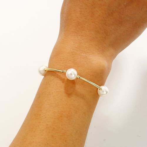 Bracelet bénédiction perles blanches 10mm idéal pour le quotidien