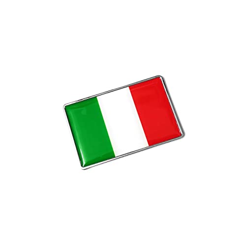 Image of PTDecals 1 PCS Metal 3D Italy Italian Flag Emblem Sticker Decal Badge for Vehicle Auto Car Front Fenders Bumper Side Window Trunk Boot Tailgate 77x50mm