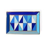 Jonathan Adler Sorrento Rectangle Tray, Blue & Gold Porcelain