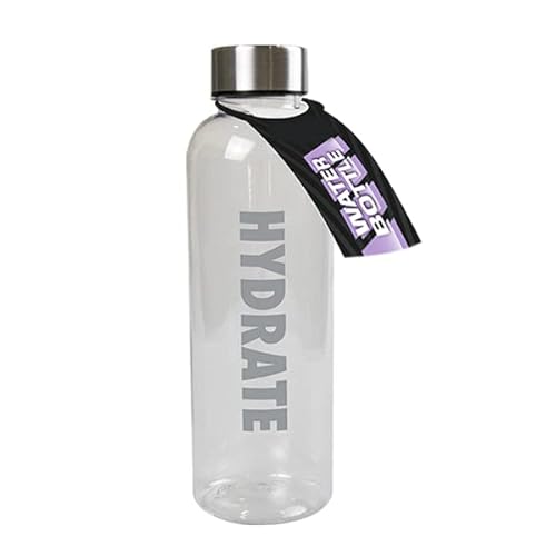 Hydrate Water Bottle 500ml, Sports Water Bottle with Ice Core, Non-Toxic Eco-Friendly Plastic Drinking Bottle for School, Sports, Running, Gym, Fitness, Yoga, Camping and Outdoor (Grey)