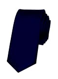 Länge: 145 cm Autiga® Krawatte Herren Hochzeit Konfirmation Slim Tie Retro Business Schlips schmal dunkelblau